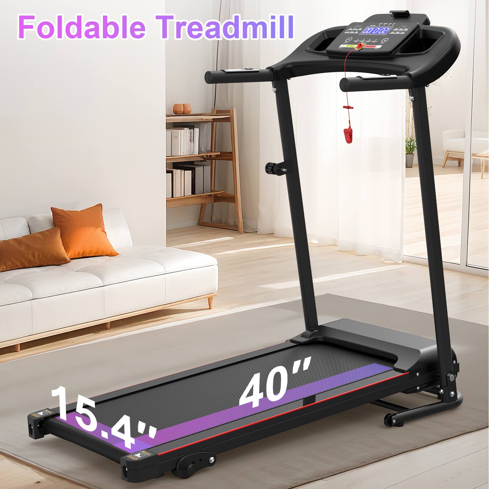 Foldable Treadmill  
15.4" x 40"