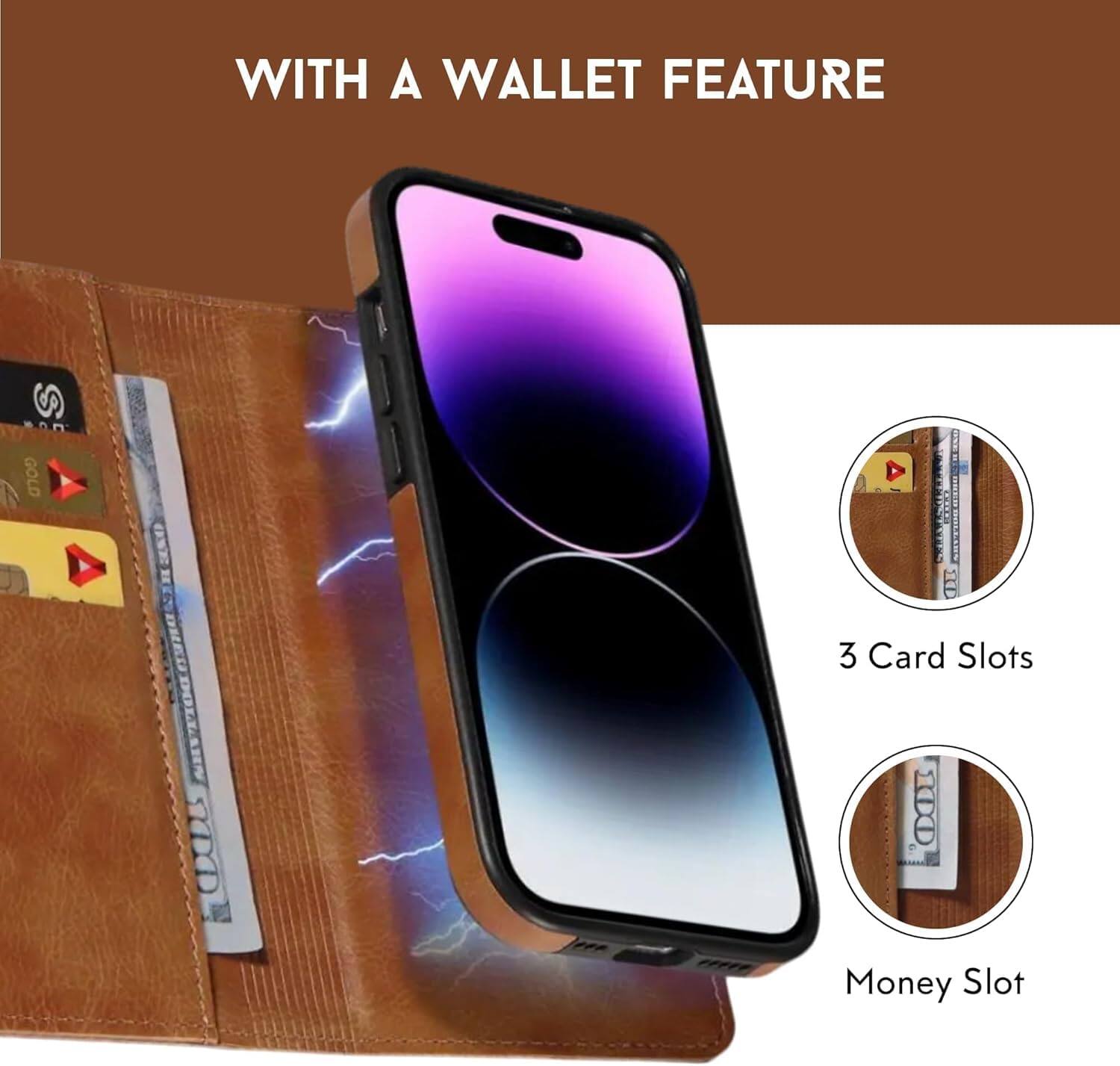 WITH A WALLET FEATURE
3 Card Slots
Money Slot