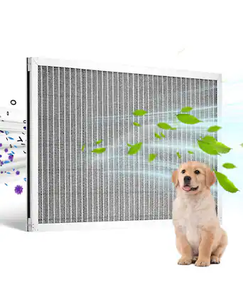 Front. VEVOR - Electrostatic Air Filter, 16x25x1 inch Washable & Reusable Aluminum AC/HVAC Furnace Filter - Silver.