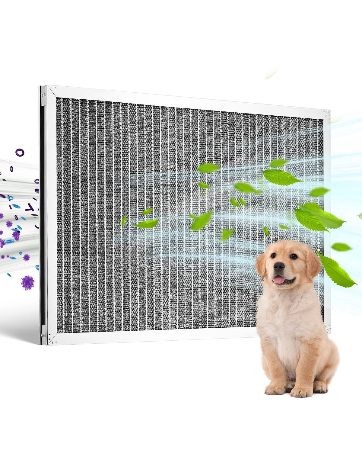 VEVOR - Electrostatic Air Filter, 16x25x1 inch Washable & Reusable Aluminum AC/HVAC Furnace Filter - Silver