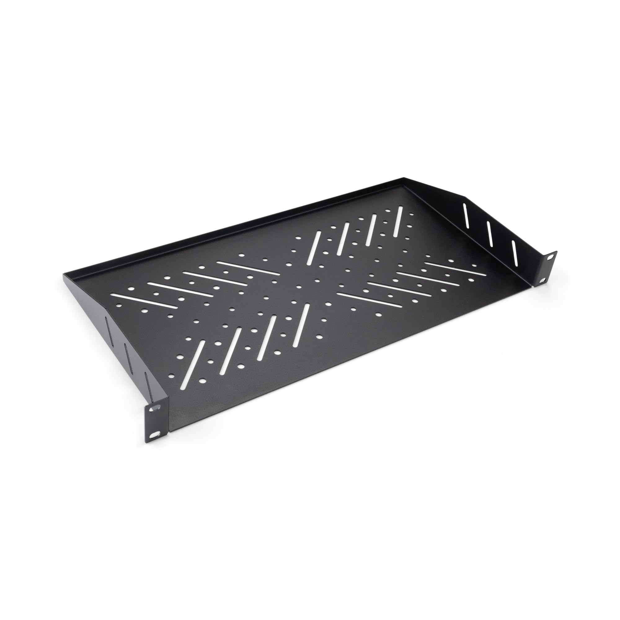 Alt View 5. On Stage Stands - On-Stage 1U Vented Rack Shelf 19x9″ for Audio Rack Systems & Server Cabinets, Heavy-Duty Steel Platform, Integrates - Black.