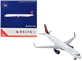 GeminiJets - Airbus A321 Commercial Aircraft Delta Air Lines (N328DN) White with Red and Blue Tail 1/400 Diecast Model Airplane - White ,Red ,Blue