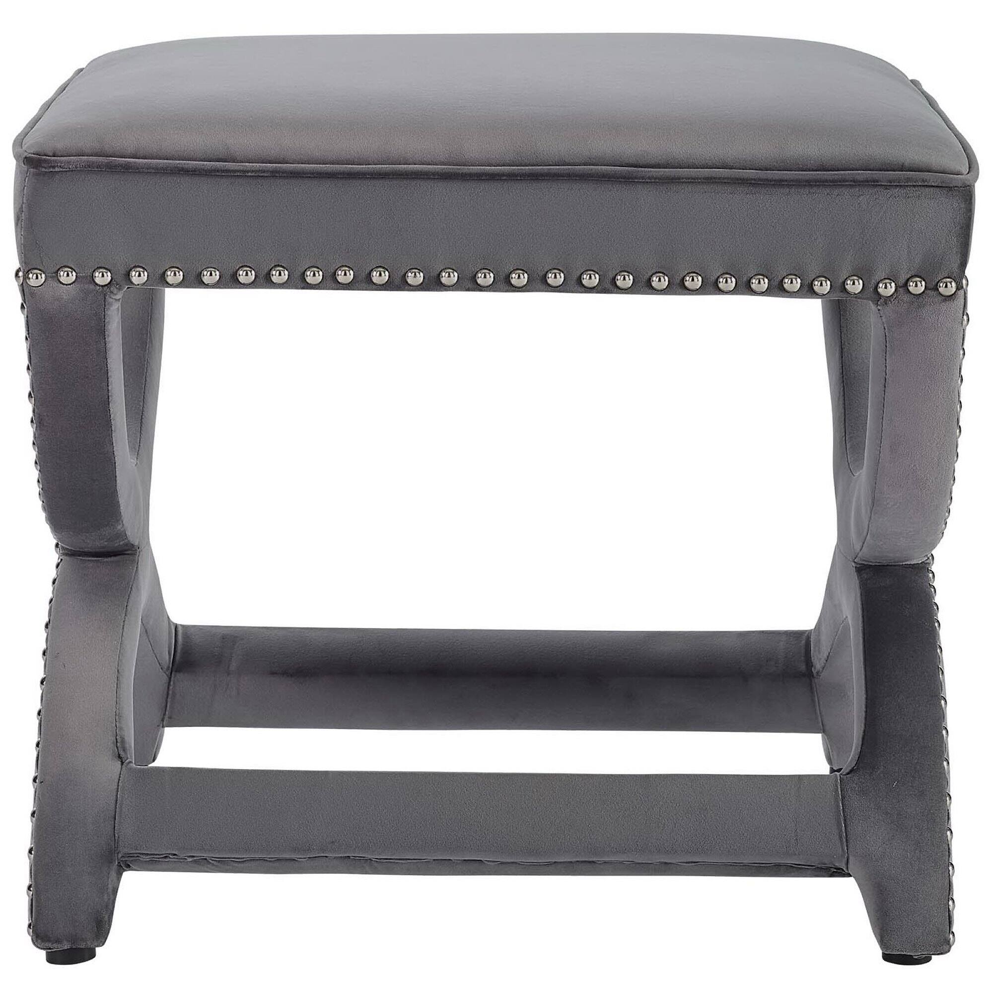 Back. Modway - Expound Upholstered Nailhead Trim Performance Velvet Ottoman by Modway - EEI-3068-GRY.