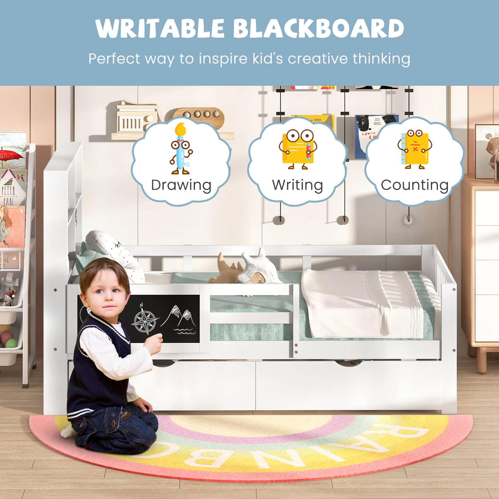 WRITABLE BLACKBOARD Perfect way to inspire kid's creative thinking Drawing Writing Counting