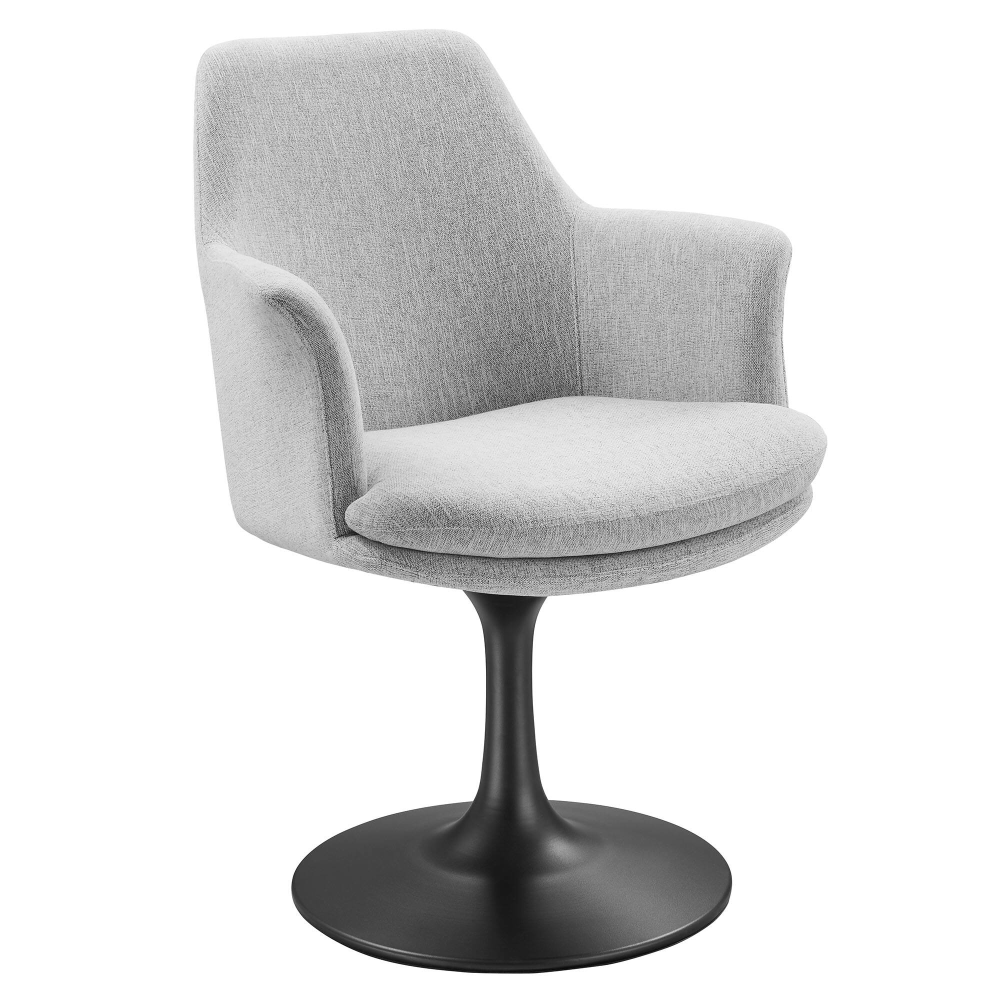 Angle. Modway - Lippa Swivel Dining Armchair - Black Light Gray.