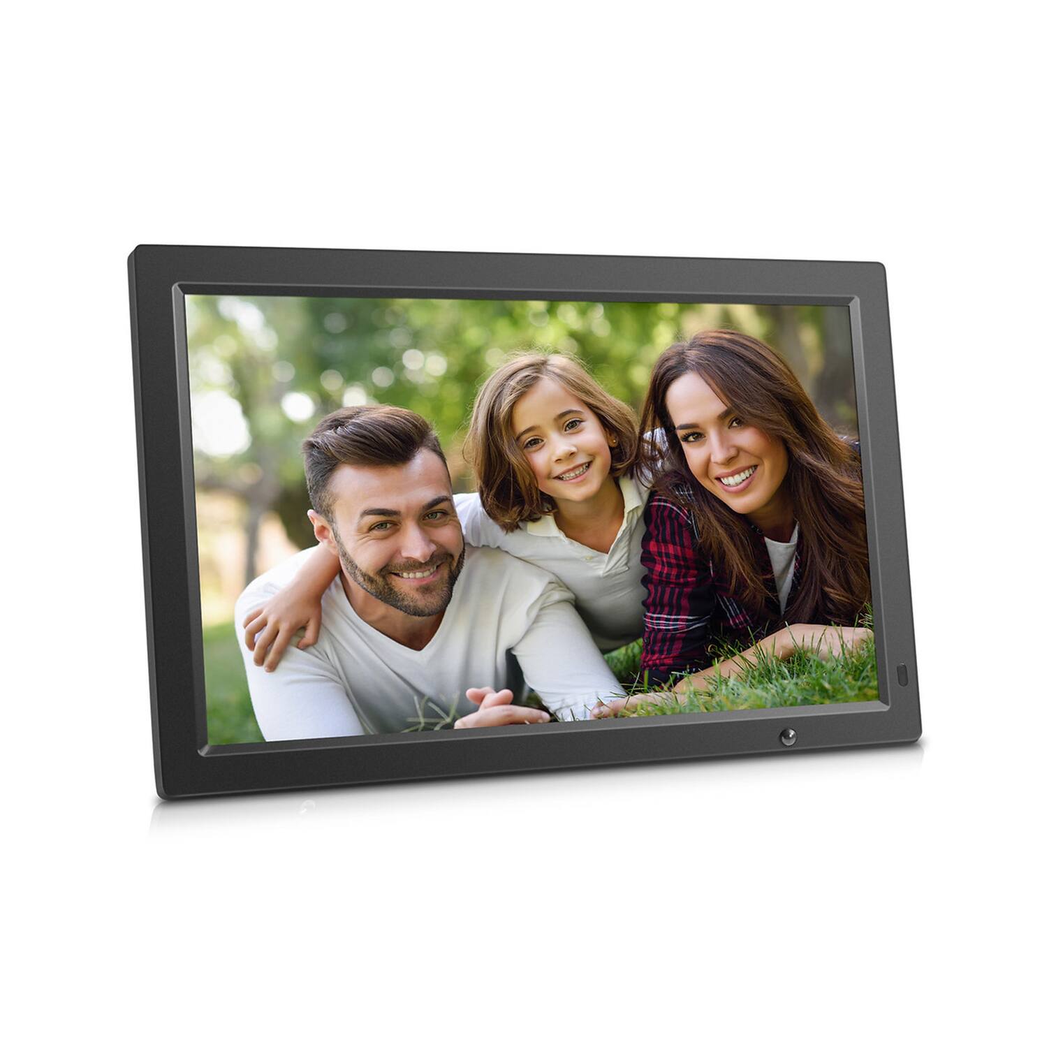 Front. Sungale - 19 in Cloud Photo Frame, 20GB Cloud Storage, Motion/App Support - Black.