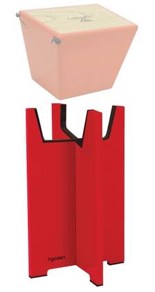Tycoon Percussion - Siam Oak Quinto Cajon Stand With Stable Cross Support, Red Finish, Stand Only