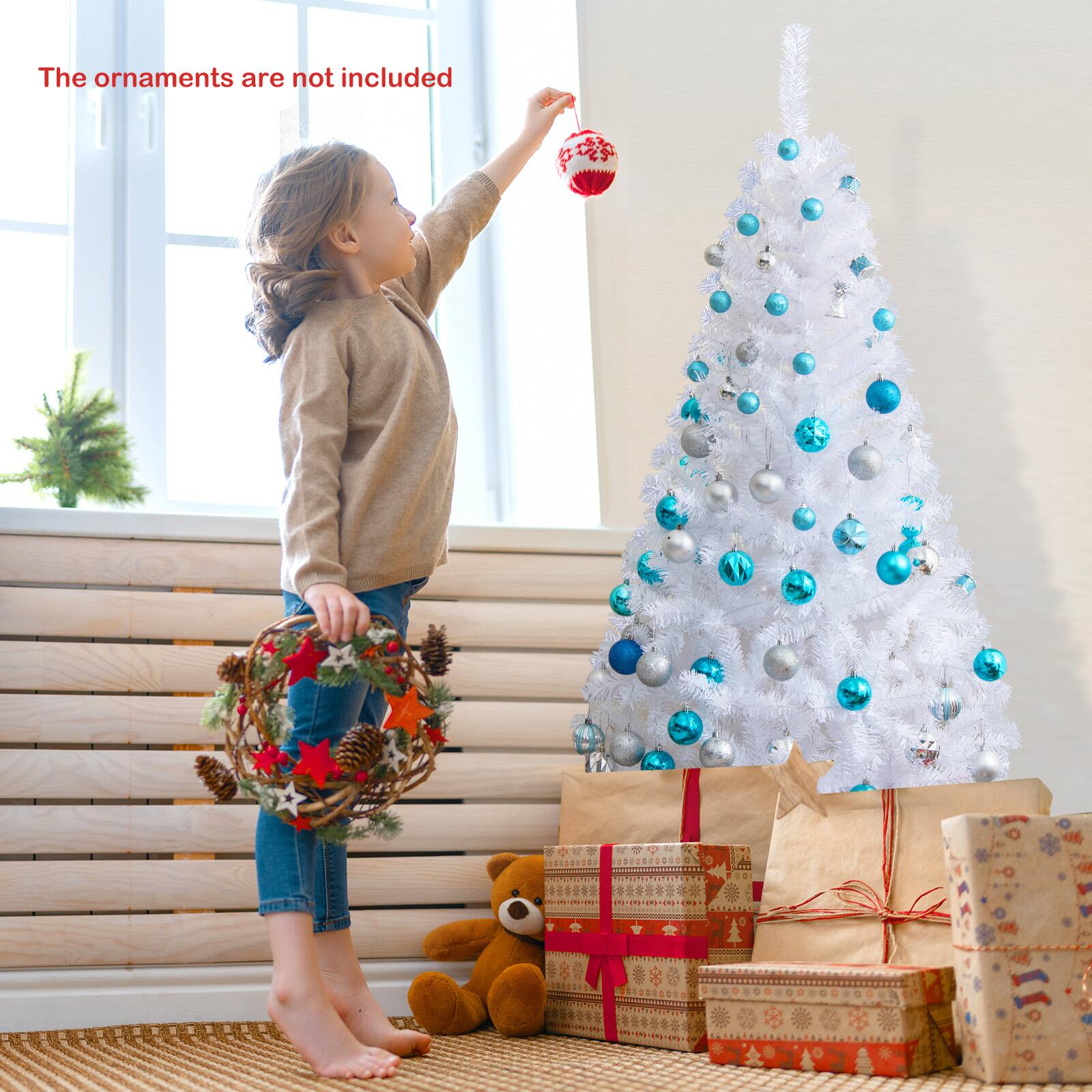 The ornaments are not included.