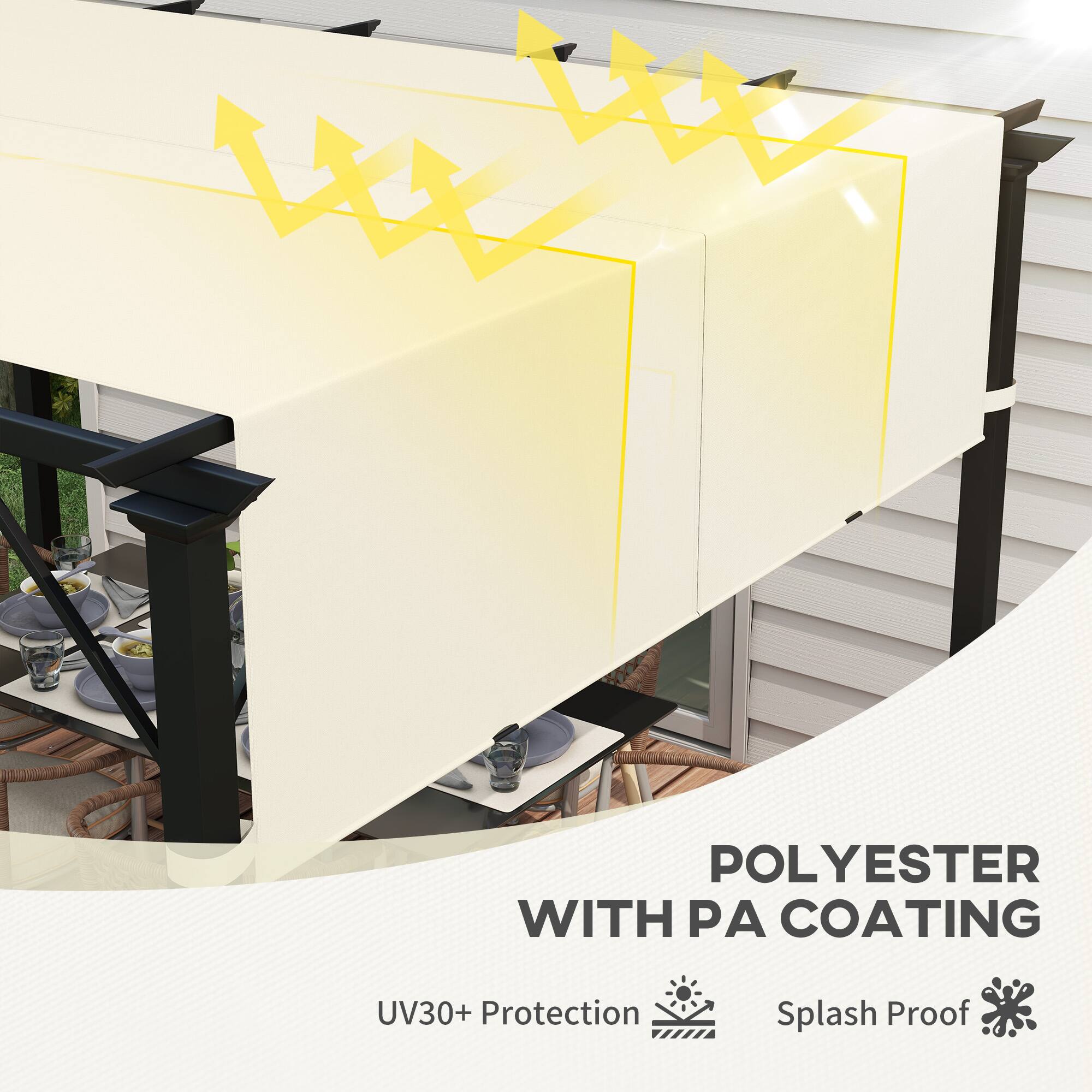 POLYESTER WITH PA COATING
UV30+ Protection
Splash Proof