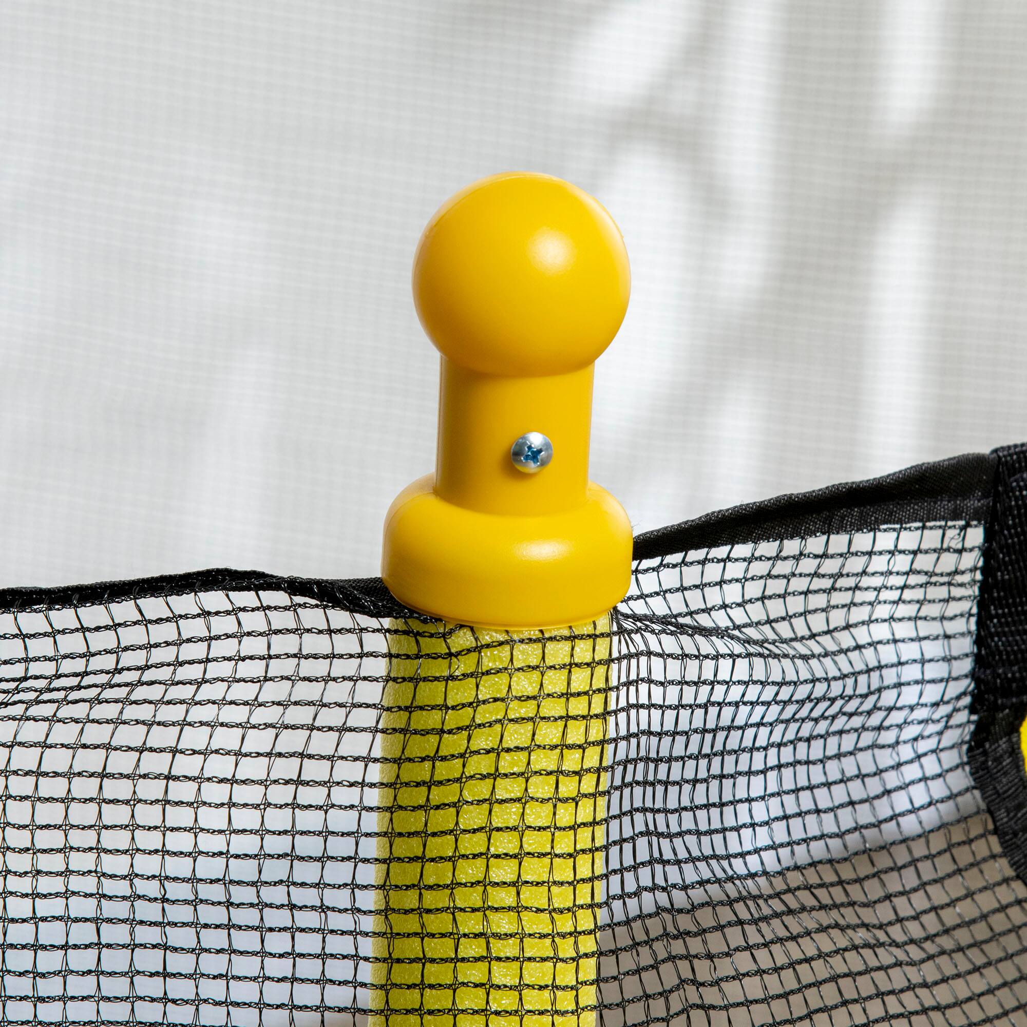 Alt View 5. Qaba - 4.6' Trampoline, Basketball Hoop, Horizontal Bar, 55" Indoor Trampoline, Net, Small Springfree, Gifts - Yellow.