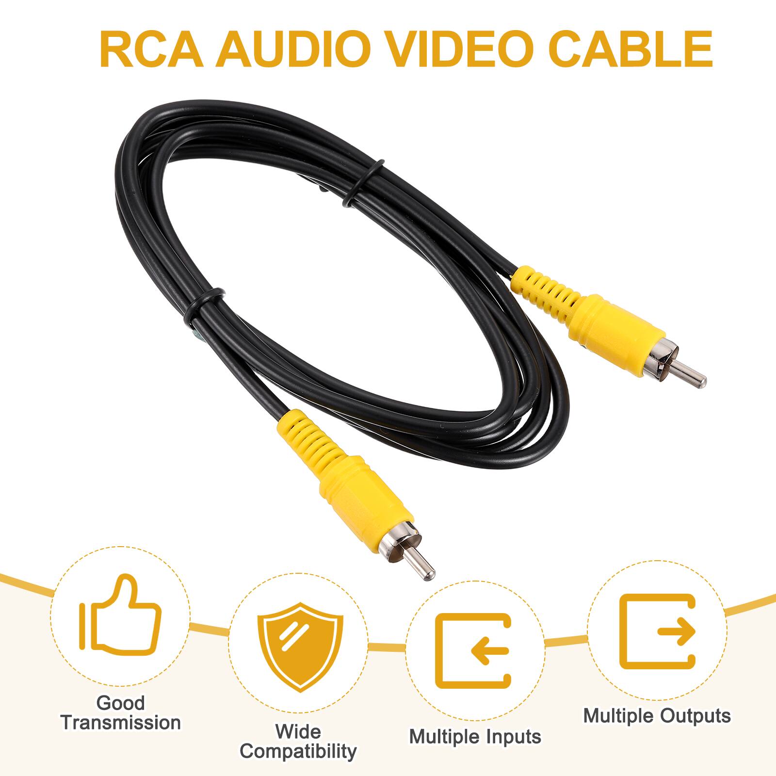 RCA AUDIO VIDEO CABLE

- Good Transmission
- Wide Compatibility
- Multiple Inputs
- Multiple Outputs