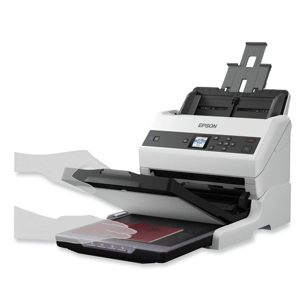 Angle. Epson - Epson WorkForce DS-870 Sheetfed Scanner - 600 dpi Optical - 30-bit Color - 30-bit Grayscale - 65 ppm (Mono) - 65 ppm - Unknown.