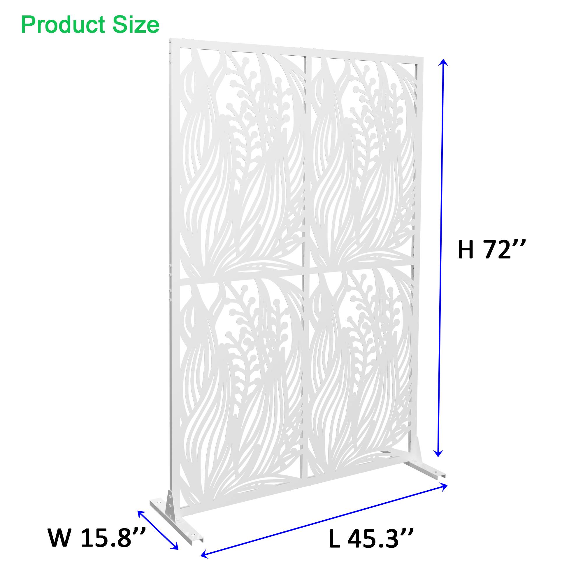 Product Size  
H 72" W 15.8" L 45.3"