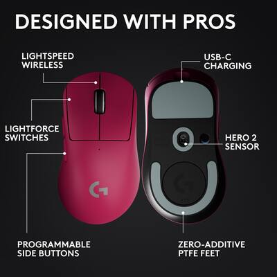 Logicool PRO X SUPERLIGHT 2 DEX マゼンタ Logitech G PRO X SUPERLIGHT 2 DEX LIGHTSPEED Wireless Gaming