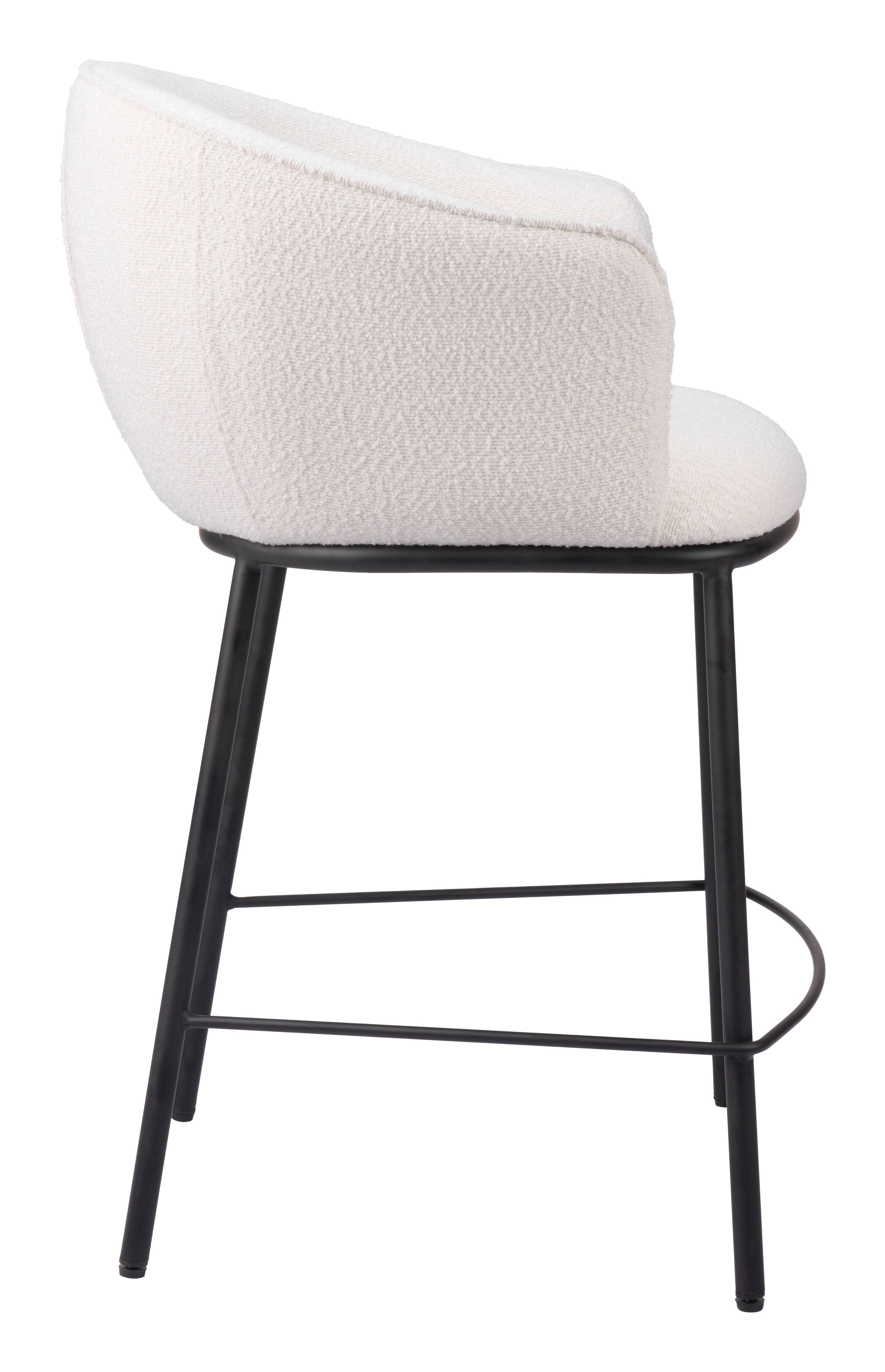 Back. Hivvago - Essen Counter Stool Ivory - Ivory.