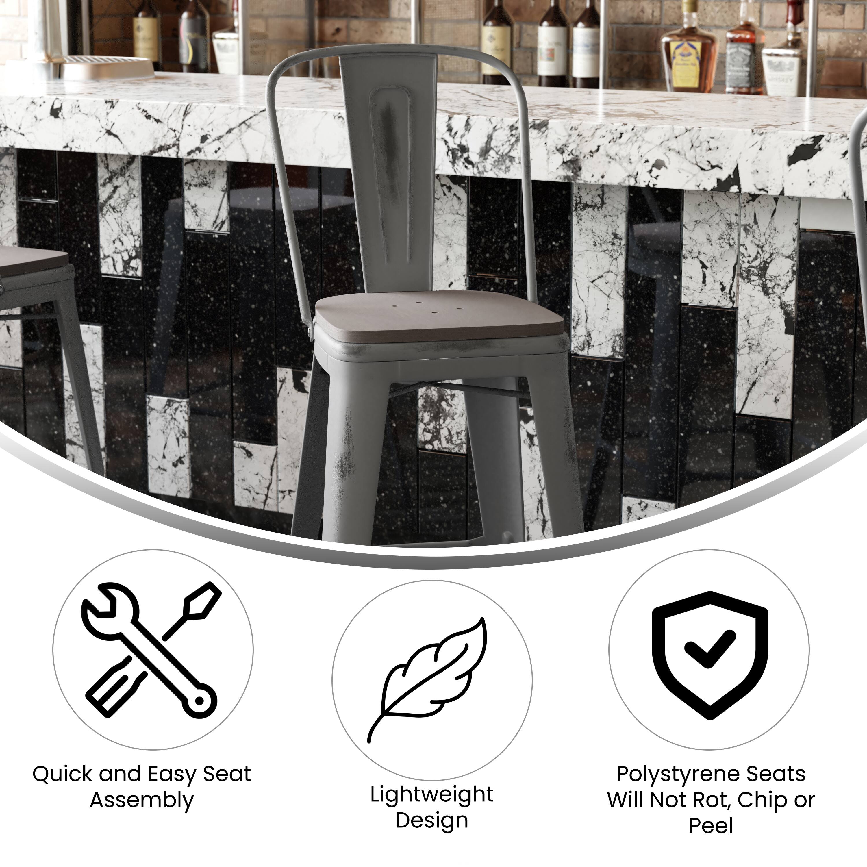 Quick and Easy Seat Assembly  
Lightweight Design  
Polystyrene Seats Will Not Rot, Chip or Peel