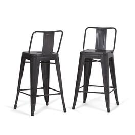 Simpli Home - Rayne Metal Counter Height Stool (Set of 2) - Gray