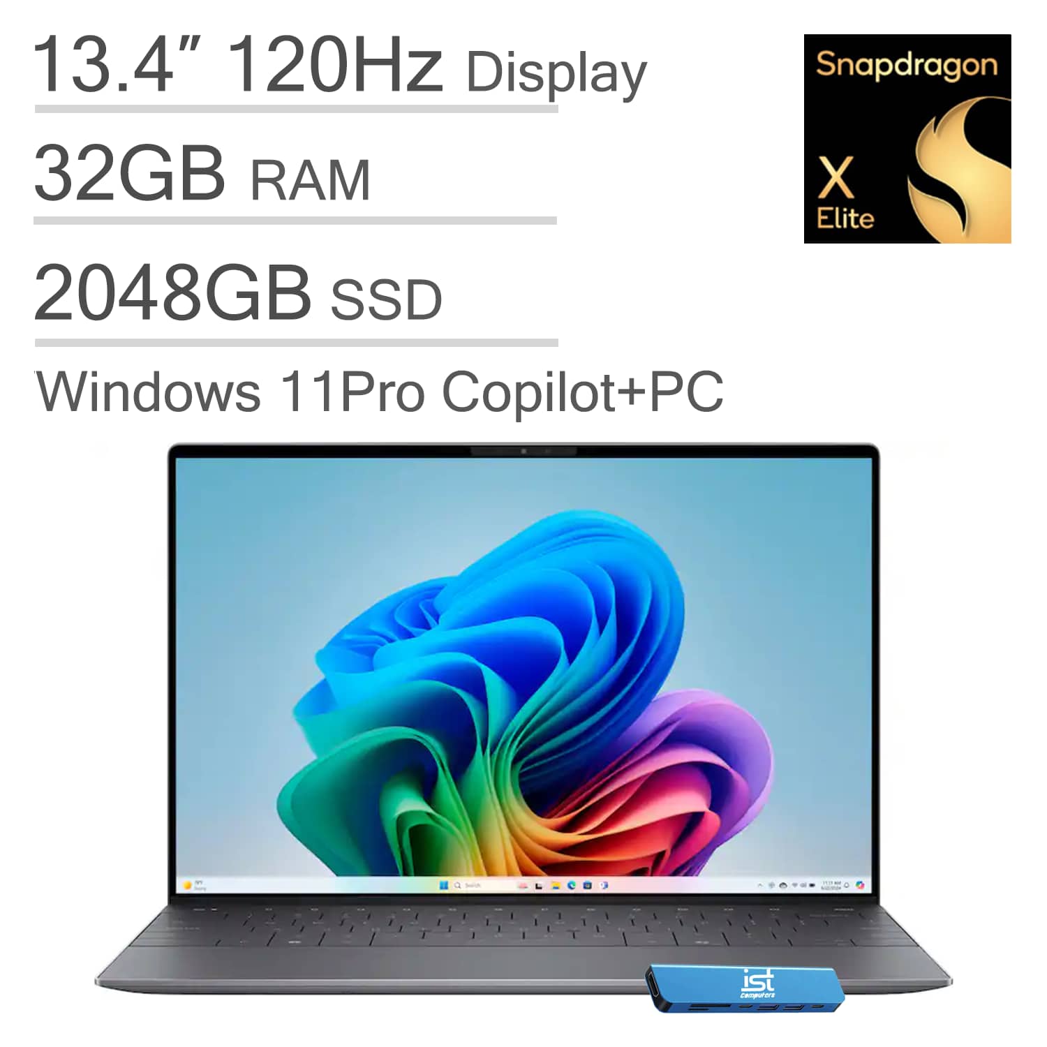 Photos - Software Elite Dell - Upgraded - XPS 13 - Copilot+ PC - 13.4" WUXGA Laptop - Snapdragon X  X1E-80-100  - 32GB RAM - 2TB Storage   2024