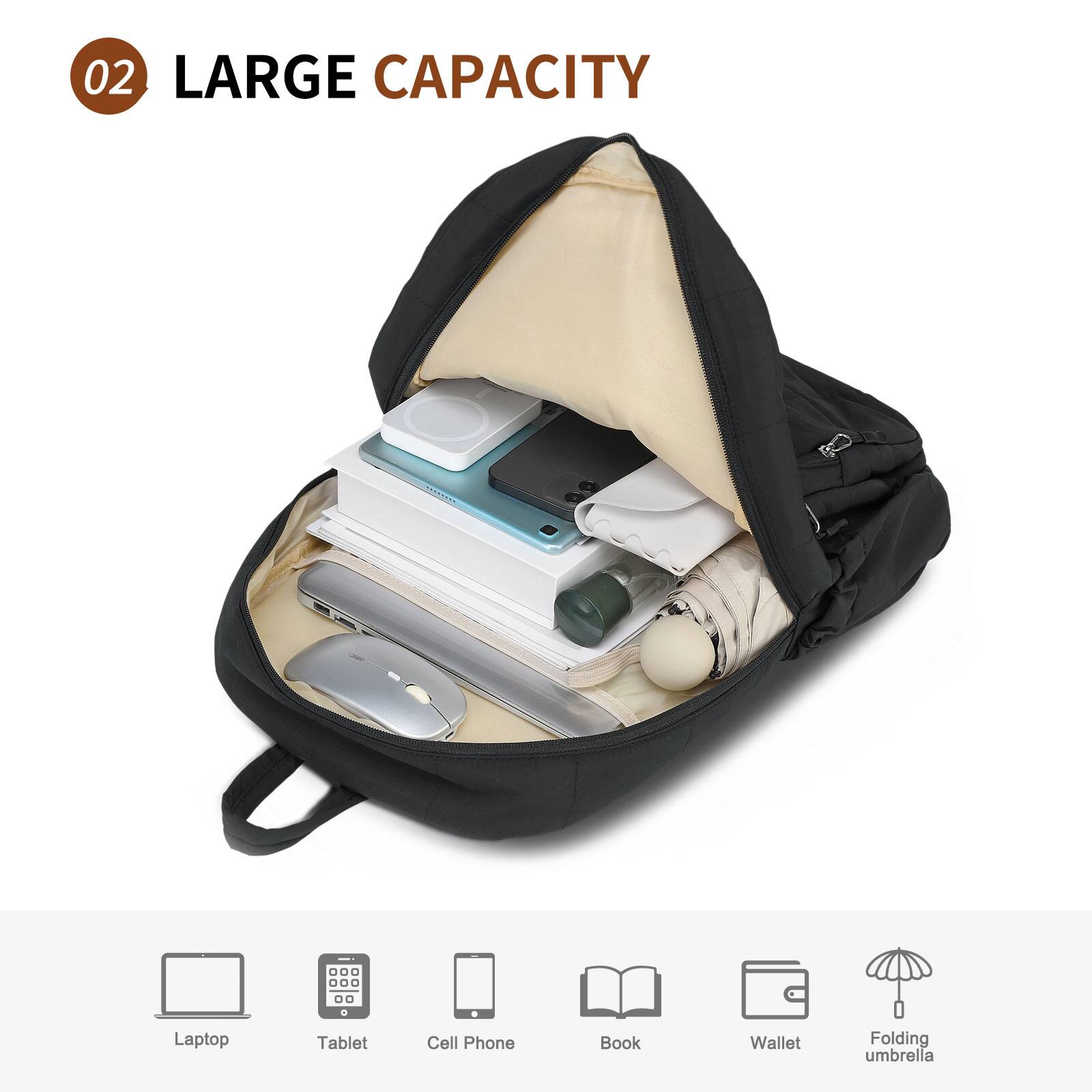 02 LARGE CAPACITY

Laptop Tablet Cell Phone Book Wallet Folding umbrella