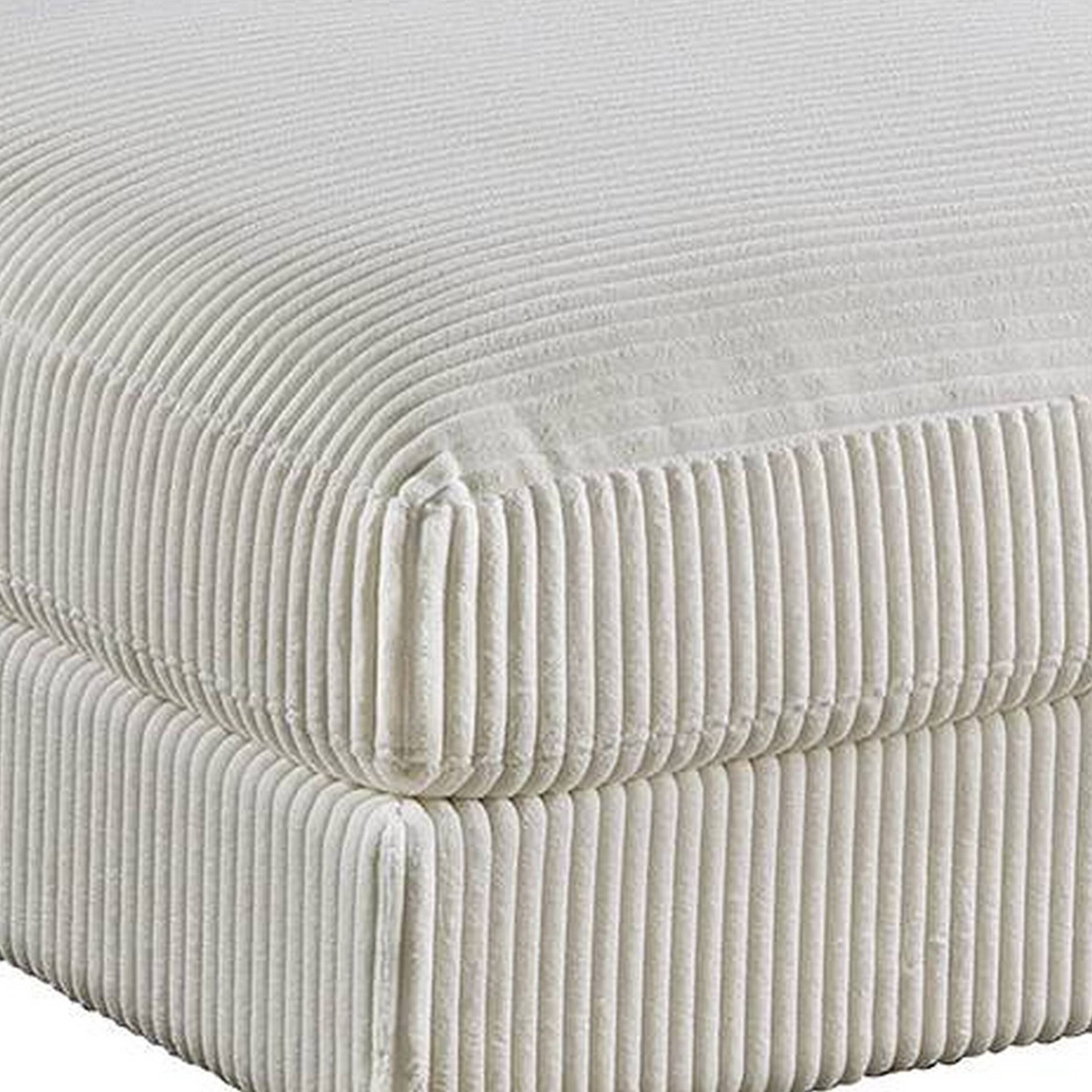 Alt View 2. Manhattan Lane - Joana Cocktail Ottoman, Light Gray Wide Welt Corduroy Fabric, 37 Inch - Gray, Black.