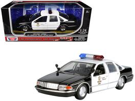 1993 Chevrolet Caprice Police Car "LAPD" Black and White "Law Enforcement and Public Service" 1/24 Model Car by Motormax