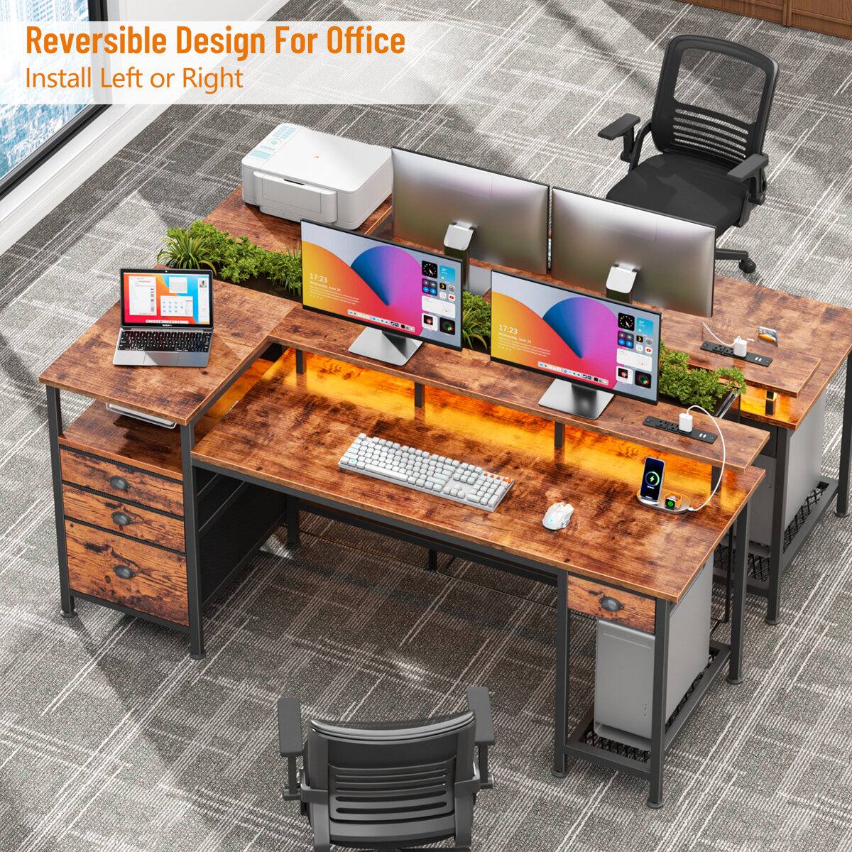 Reversible Design For Office  
Install Left or Right