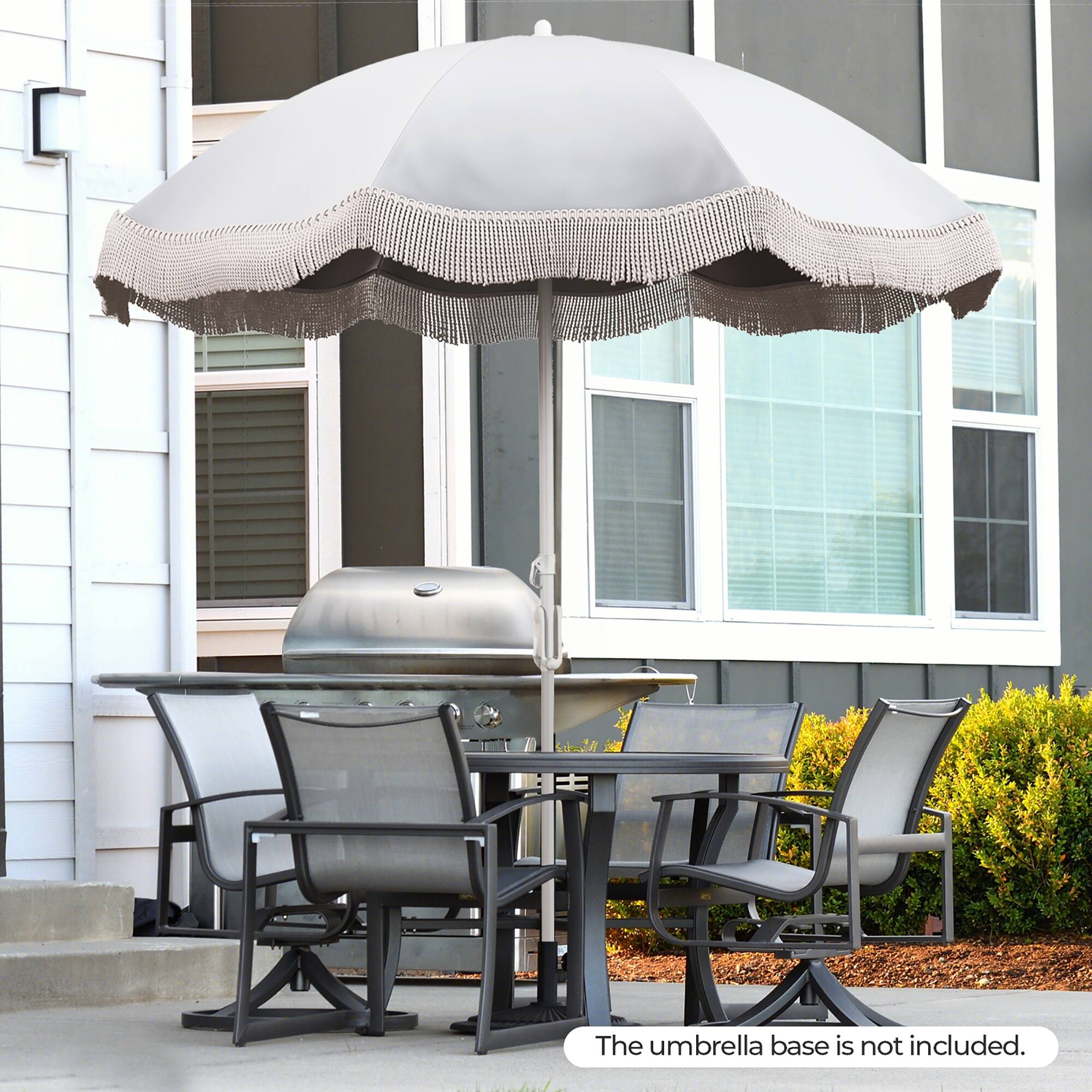 The umbrella base is not included.