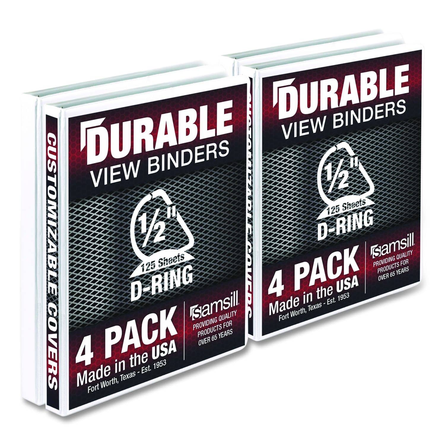 "Samsill - Durable D Ring View Binders 3 Rings 0.5"" Capacity 11.5"" x 8.5"" White 4/Pack" price history on PriceWatchPro