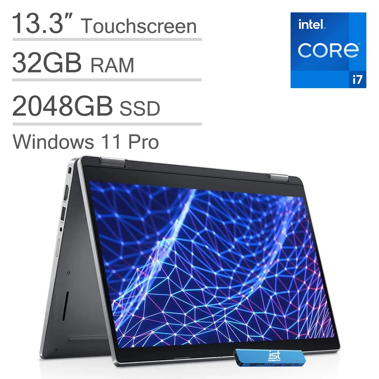 Dell - Latitude 5330 13.3" FHD 2-in-1 Touchscreen Business Laptop - Intel Core i7 with 32GB RAM - 2TB SSD - Windows 11 Pro - Gray