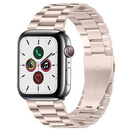 StrapsCo - Flat-Link Everyday Bracelet Stainless Steel Watch Band Strap For Apple Watch - 40mm/41mm/42mm - Champagne Gold
