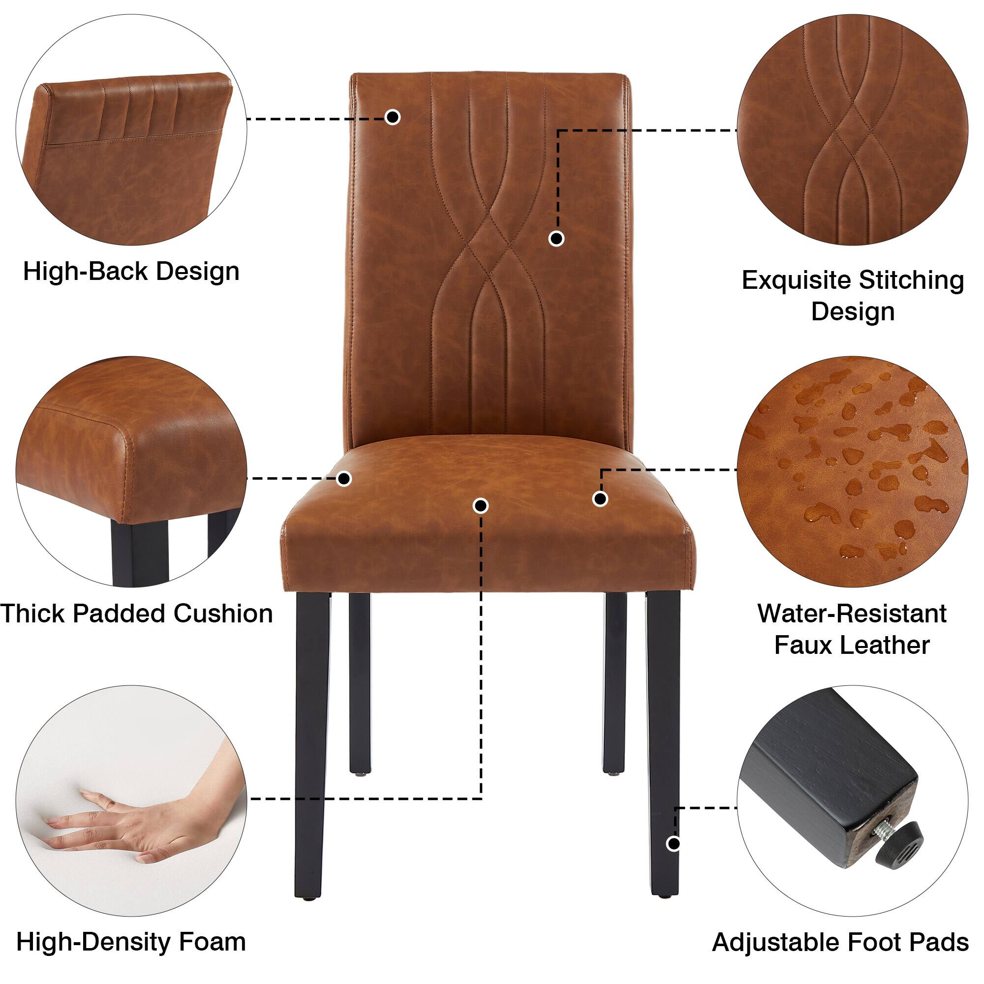 - High-Back Design
- Exquisite Stitching Design
- Thick Padded Cushion
- Water-Resistant Faux Leather
- High-Density Foam
- Adjustable Foot Pads