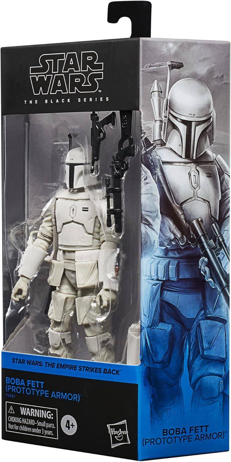 STAR WARS™ THE BLACK SERIES  
STAR WARS: THE EMPIRE STRIKES BACK  
BOBA FETT (PROTOTYPE ARMOR)  

WARNING: CHOKING HAZARD - Small parts. Not for children under 3 years.  

4+  

Hasbro