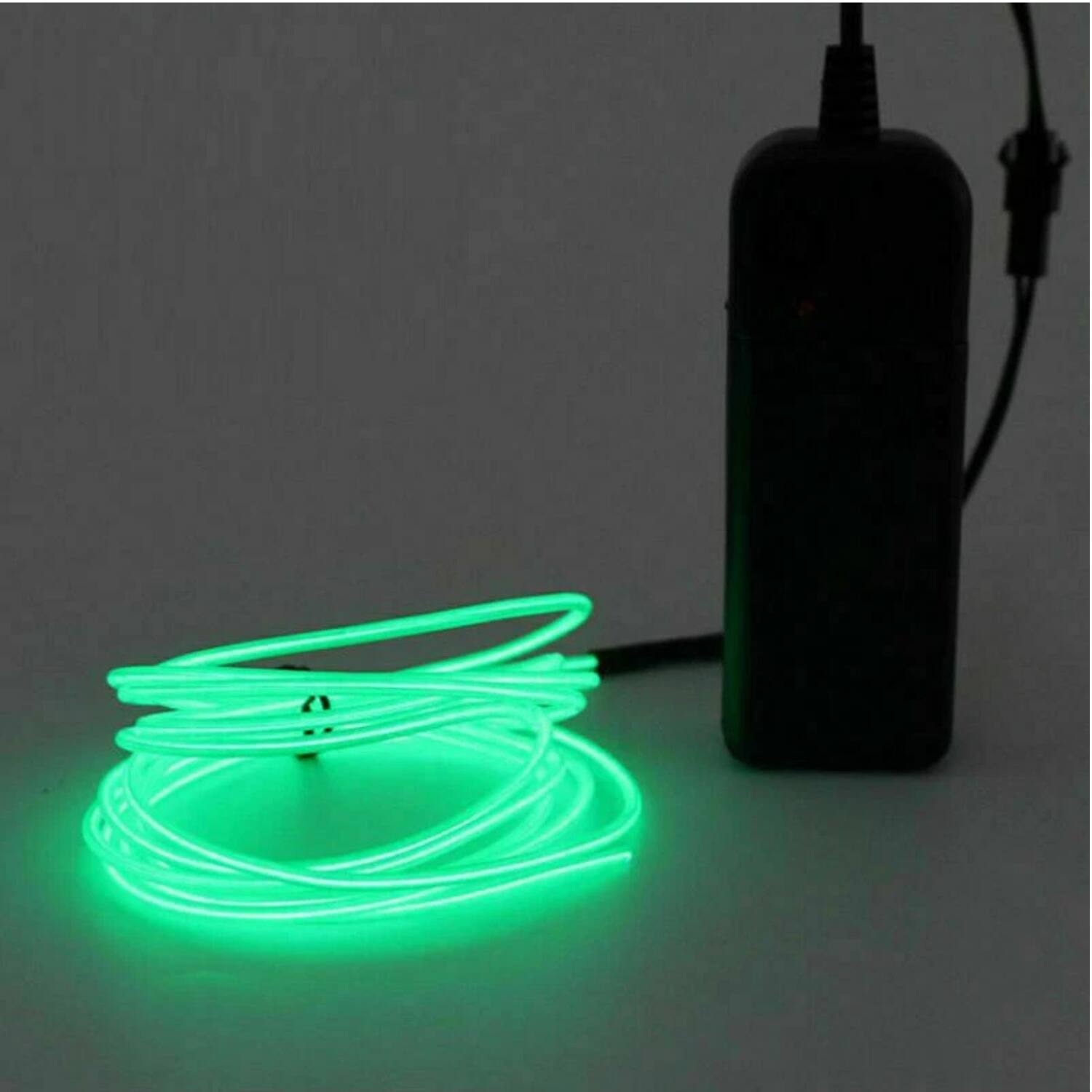 Left. Home Collection - 9.84Ft Battery Powered Neon LED EL Wire String Light Green - Green.