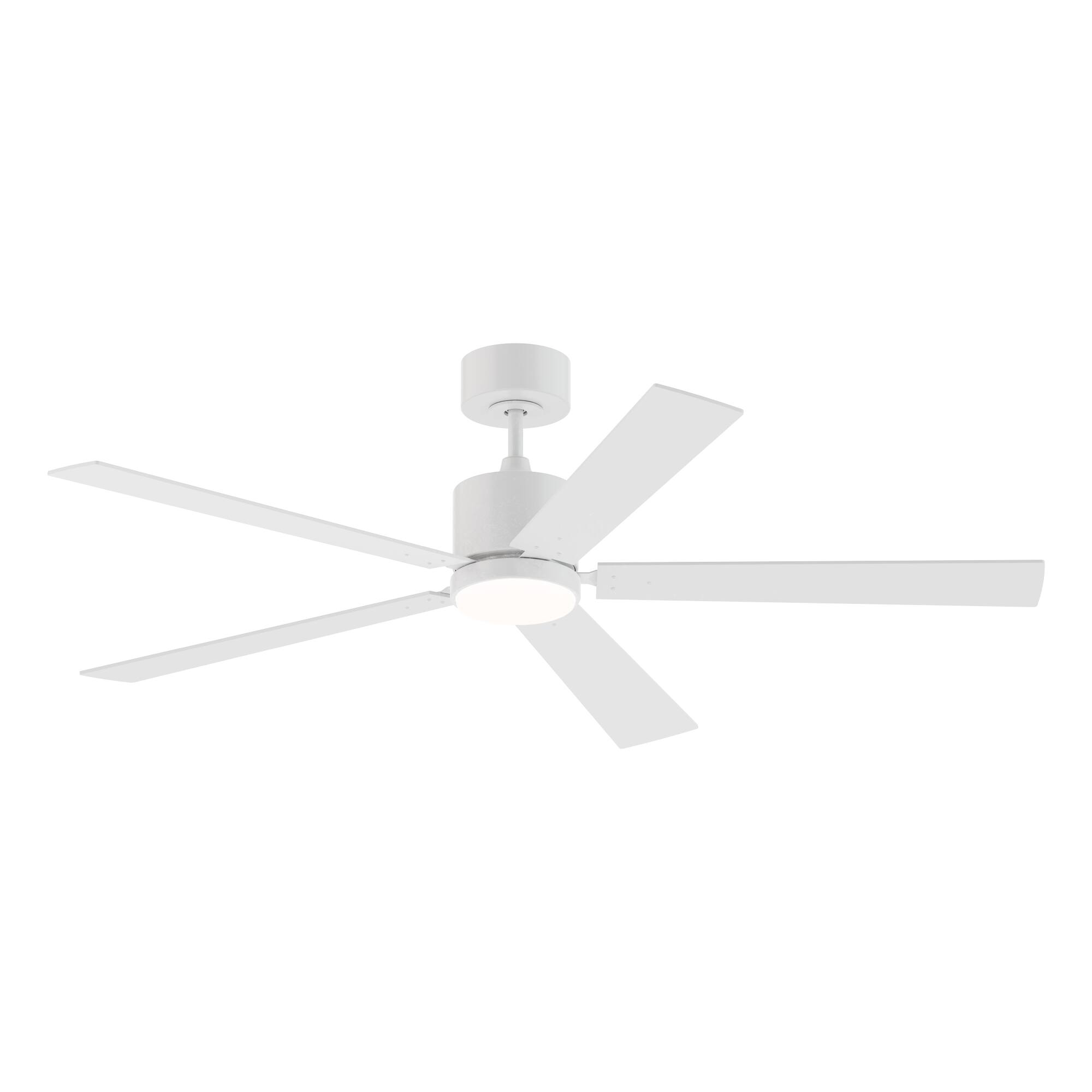 Alt View 2. Vaczon - 52" Modern White Wooden 5-blade Ceiling Fan with Light and Remote - White.
