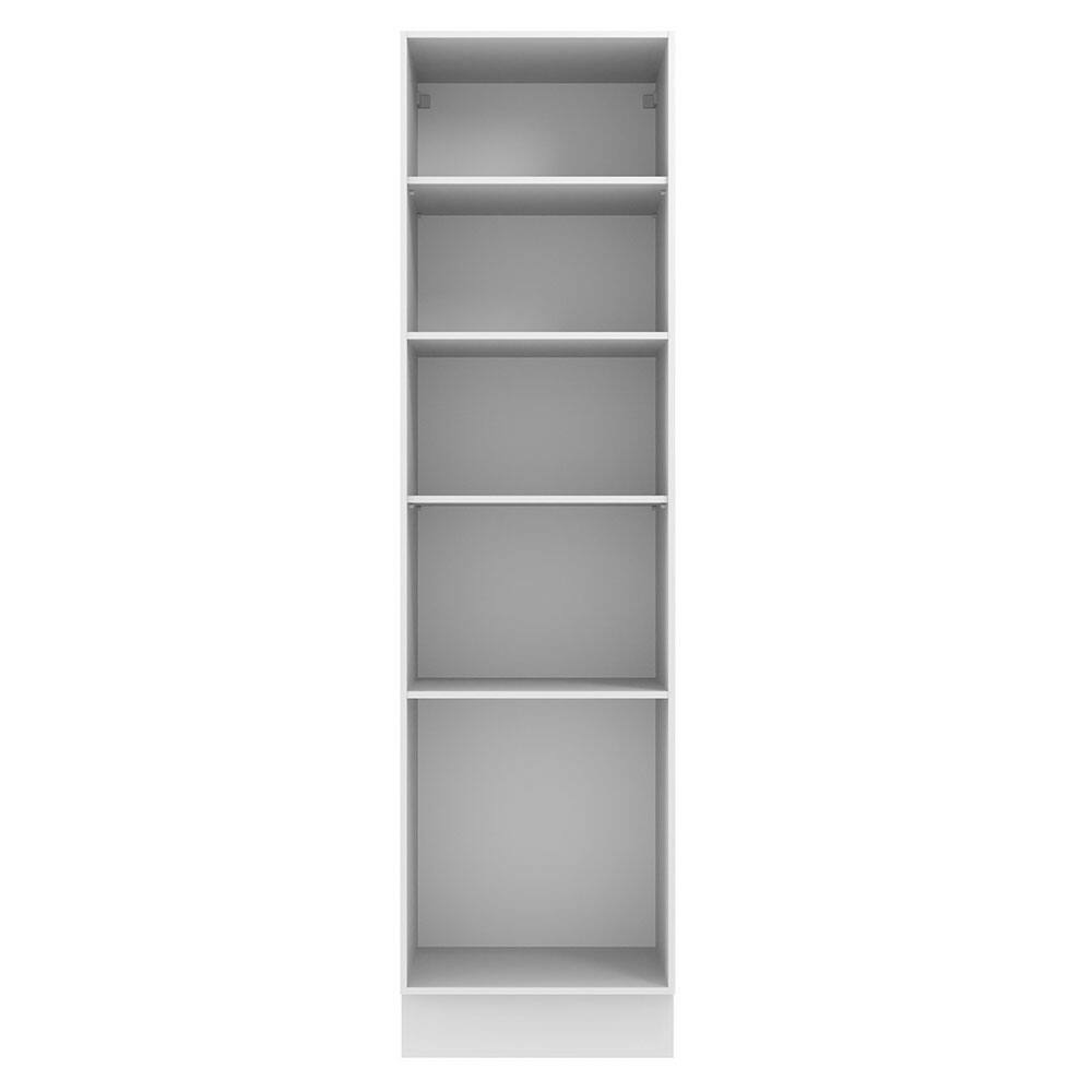 Alt View 3. Madesa - Madesa Hazel 3 Door Pantry Kitchen Storage Cabinet with 5 Compartments 89 Inch Tall Wooden Organization Unit - White - White.