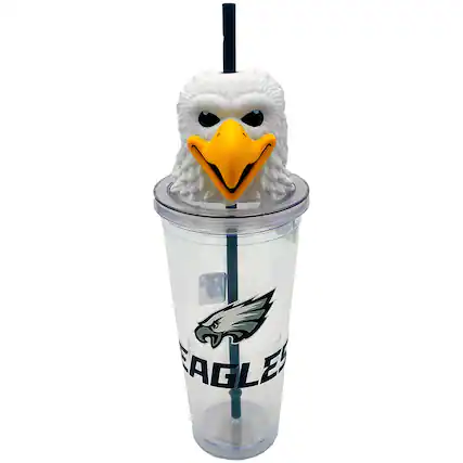 Front. Pegasus - Philadelphia Eagles Mascot Lid 24oz. Sipper Cup - Multicolor.