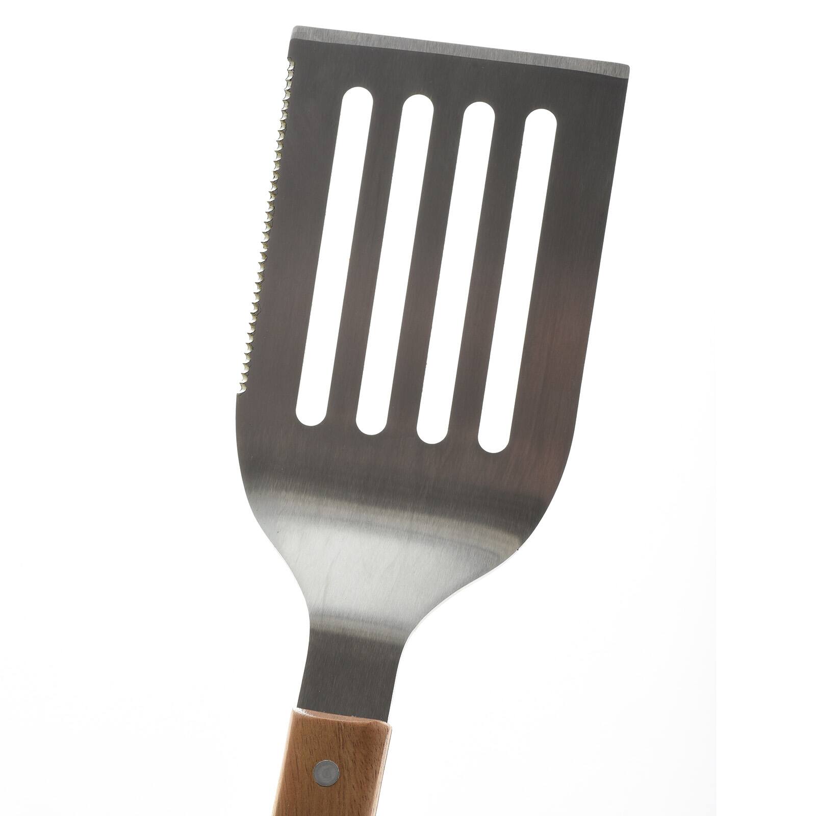 Alt View 2. Norpro - Grill Spatula with Serrated Edge and Acacia Handle, 19-Inch - Brown.
