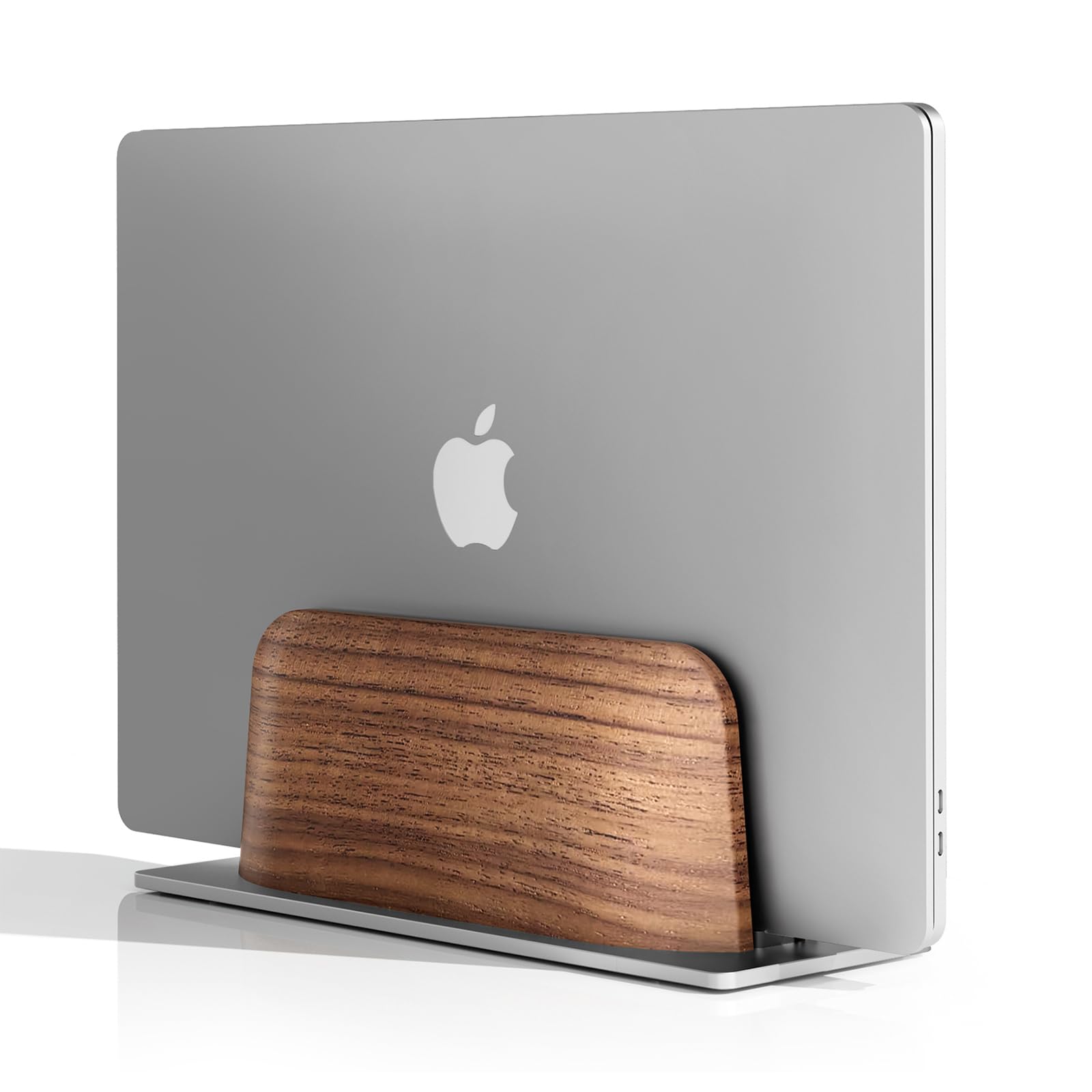 Front. HongFei - Vertical Laptop Stand for Desk, Laptop Holder to Dock MacBook, MacBook Pro and Other Laptops, Black Walnut Wood - Walnut.