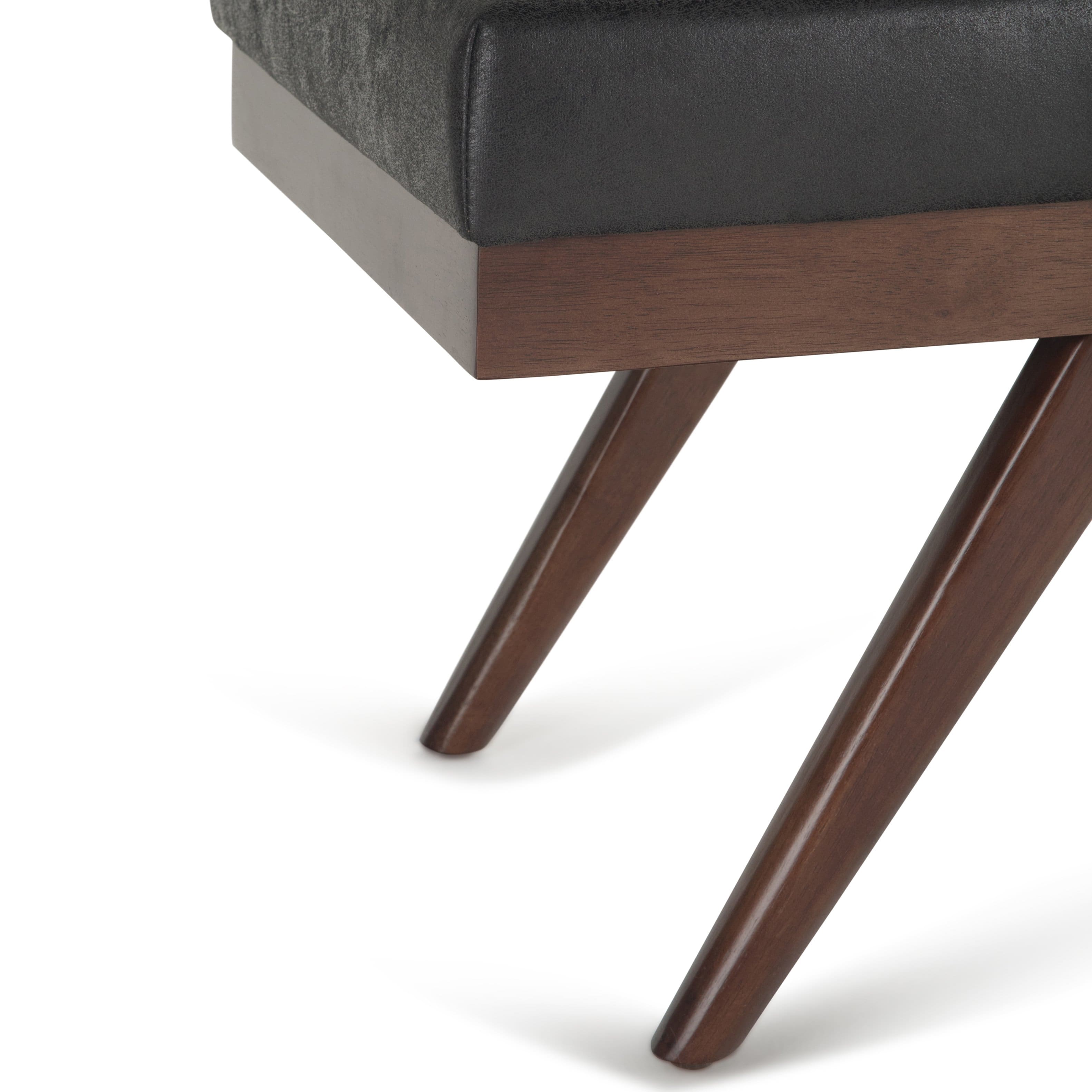 Alt View 14. Simpli Home - Chanelle Mid Century Ottoman Bench - Distressed Black.