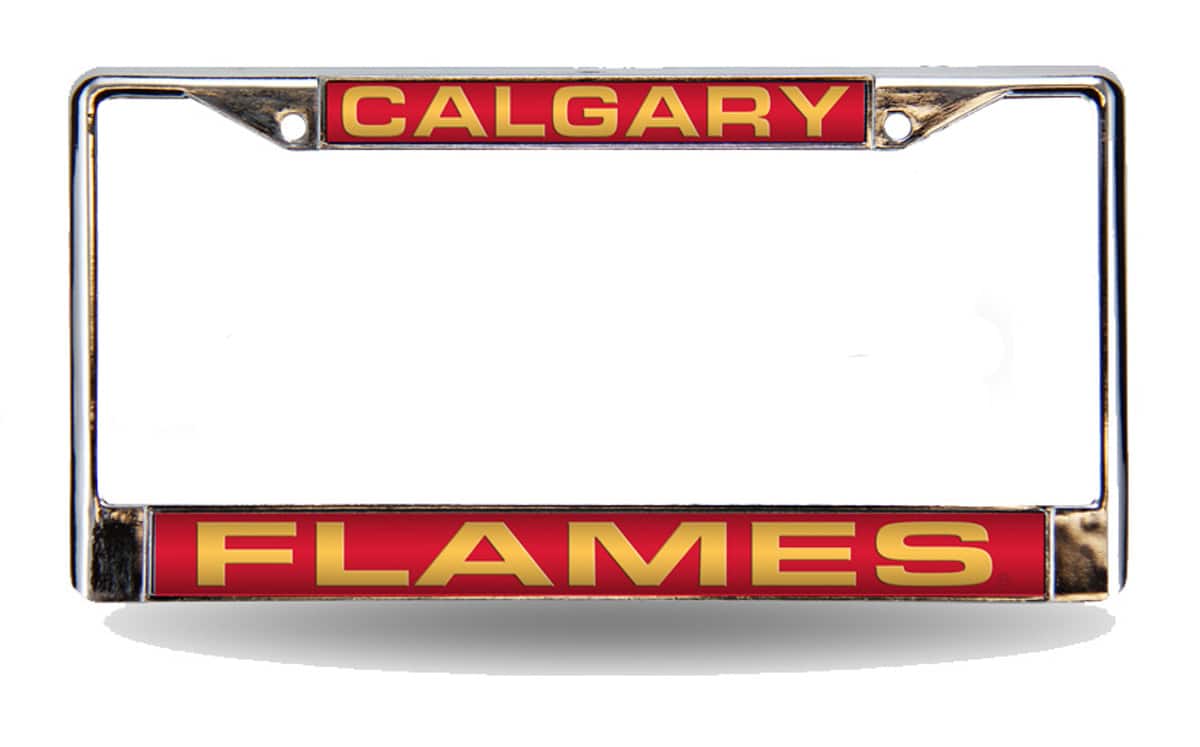 Rico Industries - Calgary Flames Chrome Metal License Plate Frame Holder - Multi