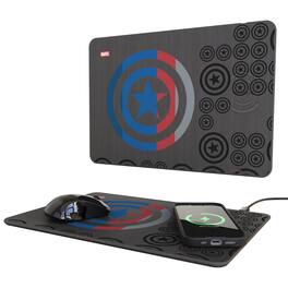 Keyscaper - Marvel Sigil 15-Watt Wireless Charger and Mouse Pad - Captain America
