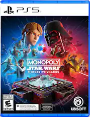 PS5 MONOPOLY STAR WARS HEROES vs VILLAINS
GO EVERYONE 10+ ENFANTS et ADULTES 10+
10+ ESRB
Internet and PlayStation®Plus Required for Online Multiplayer
Internet et PlayStation®Plus requis pour le mode multijoueur en ligne
Internet required to install the game
Internet requis pour installer le jeu
UBISOFT