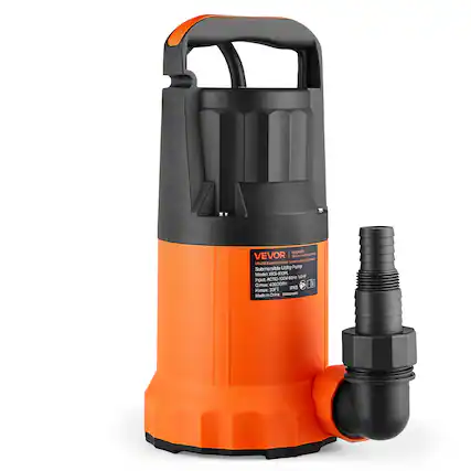 VEVOR Submersible Utility Pump
Model: XX3-810PL
ACTIO-120V60Hz
1.0-P
Qmax: 4300GPH
Hmax: 33FT
Made in China
IPX8
