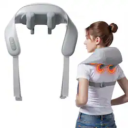Sugift - Deep Tissue 6D Neck Massager Cordless Shiatsu Shoudler Massager with Heat Therapy - Gray