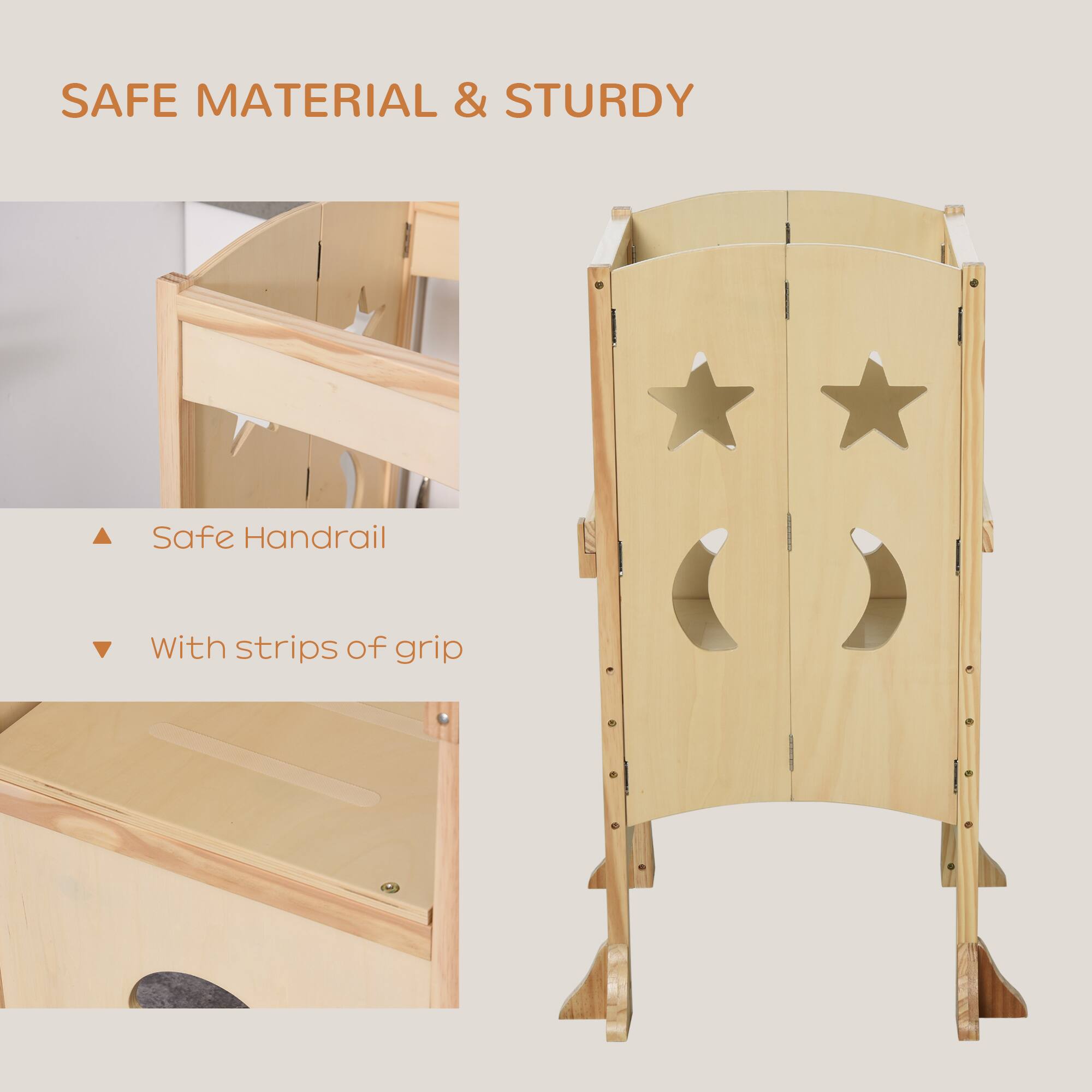 SAFE MATERIAL & STURDY

- Safe Handrail
- With strips of grip