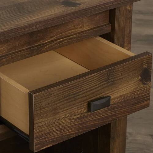 Alt View 1. SlickBlue - Farmhouse 1-Drawer Bedroom Nightstand with Open Shelf Organizer - Pine.
