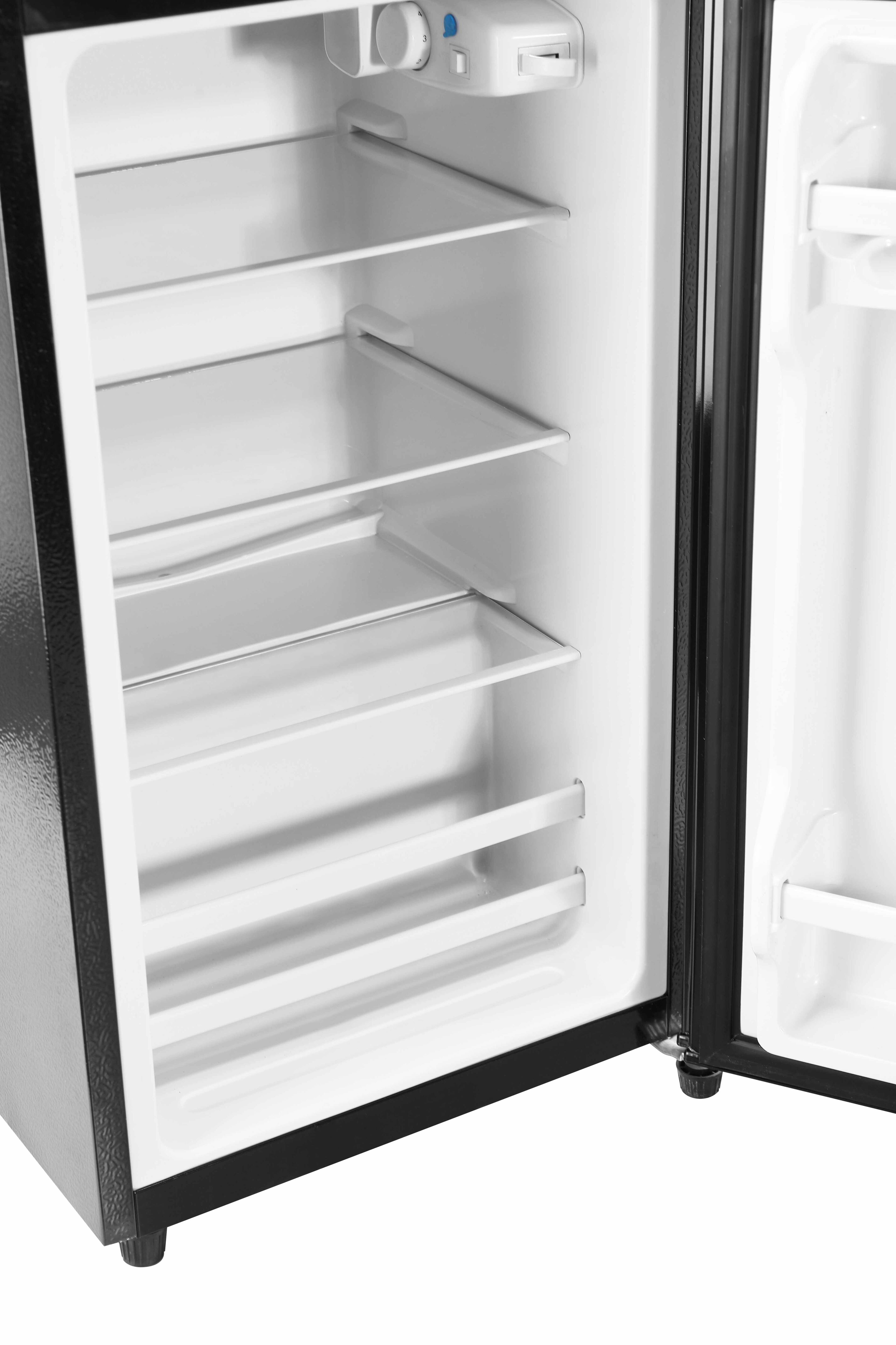 Alt View 7. Loheer - 3.2 Cu. Ft. 2-Door Compact Mini Fridge with Separate Freezer & LED Light - BLACK.