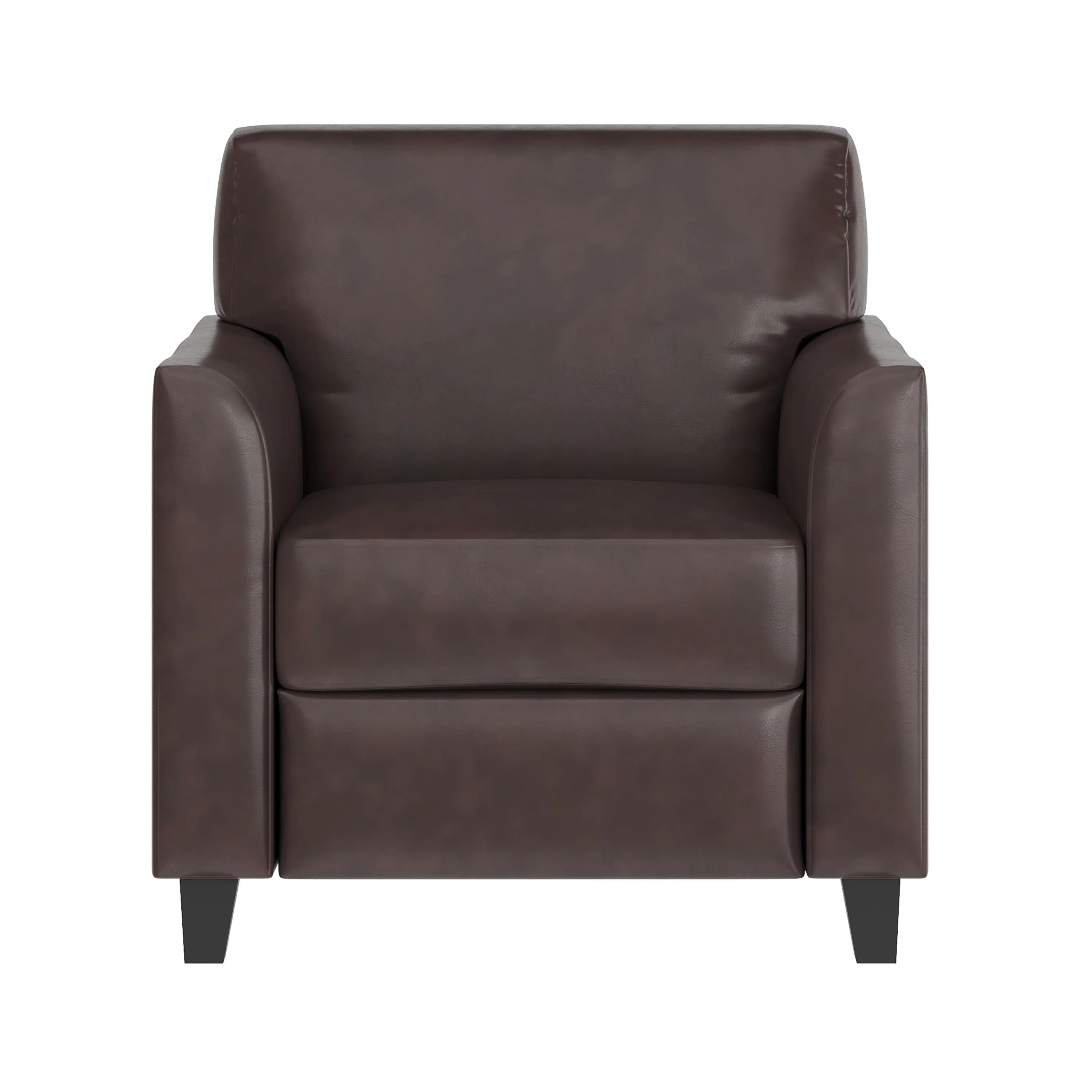 Alt View 7. Emma + Oliver - Faux Leather Chair with Clean Line Stitched Frame - Brown.