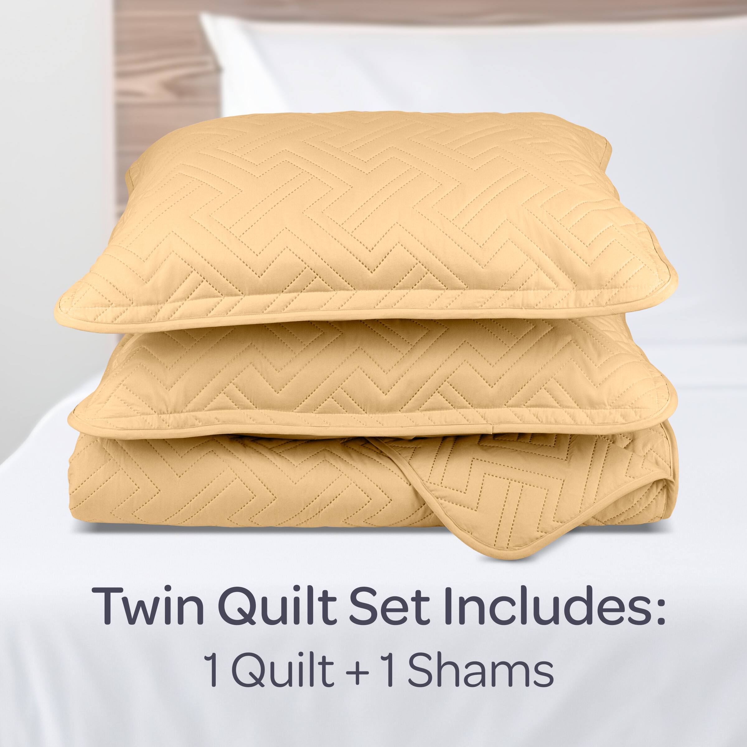 Twin Quilt Set Includes:  
1 Quilt + 1 Sham