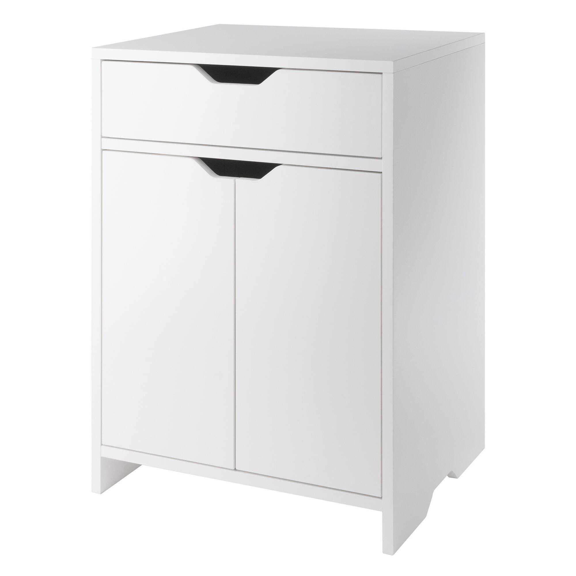 Front. Winsome Wood - Nova 1-Drawer Storage Cabinet - White.